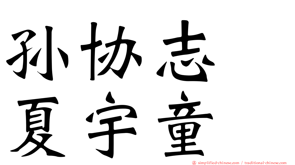 孙协志　夏宇童
